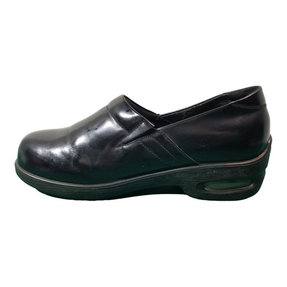 Shoes For Crews Wm. 8 Black Patent Leather Air Clogs Slip & Oil Resistant Soles - Picture 5 of 8